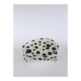 soap dish - oval, black speckled