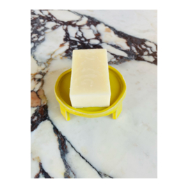 soap dish - round, yellow