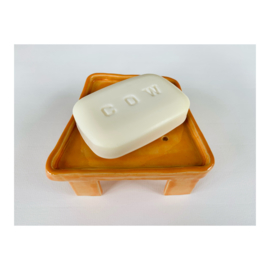 soap dish - trapezium, orange