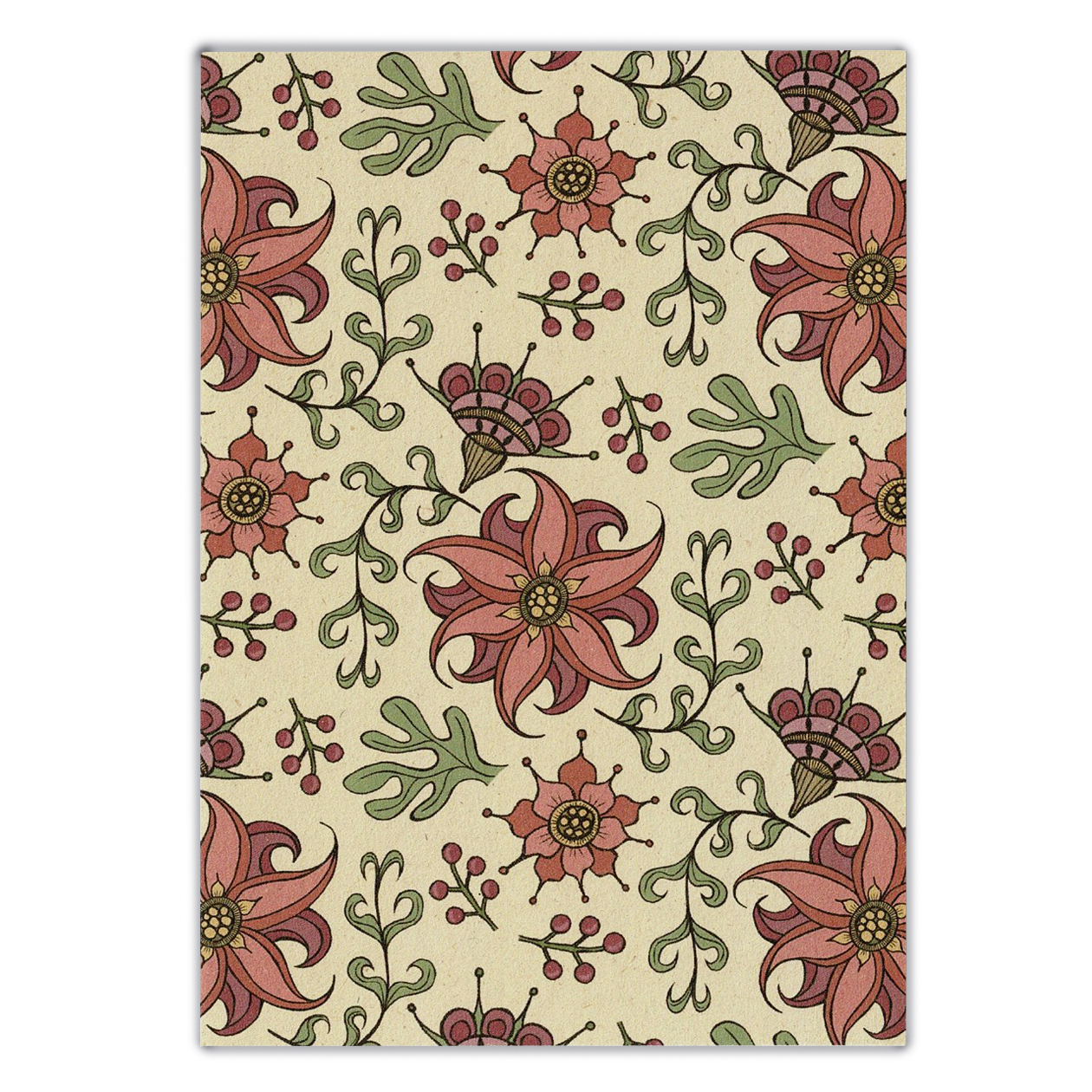 Setje met 5 kaarten (roze beige)