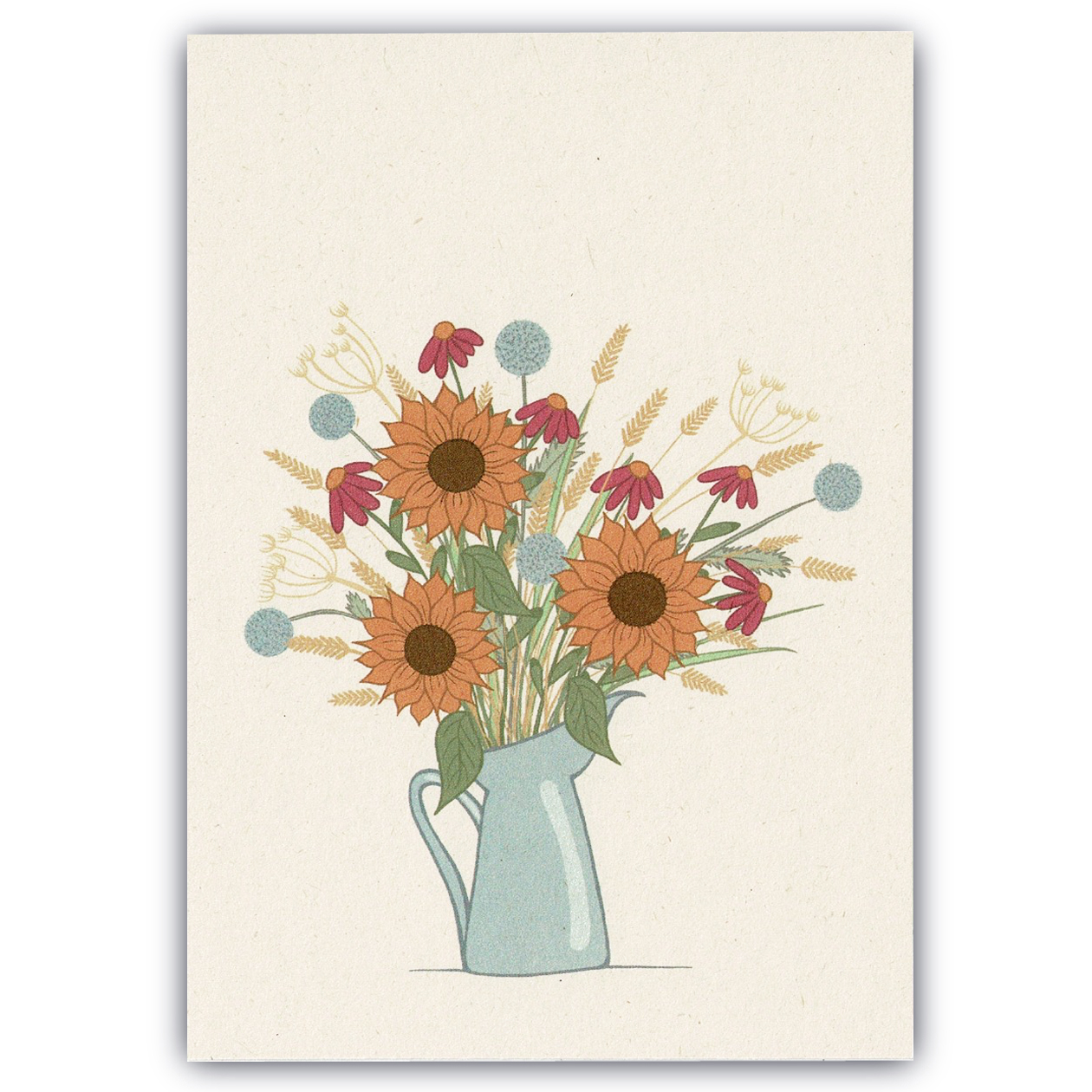 Ansichtkaart Kan met zonnebloemen