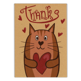 Ansichtkaart Thanks (kat)