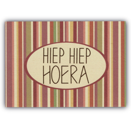 Ansichtkaart HIEP HIEP HOERA (Strepen)