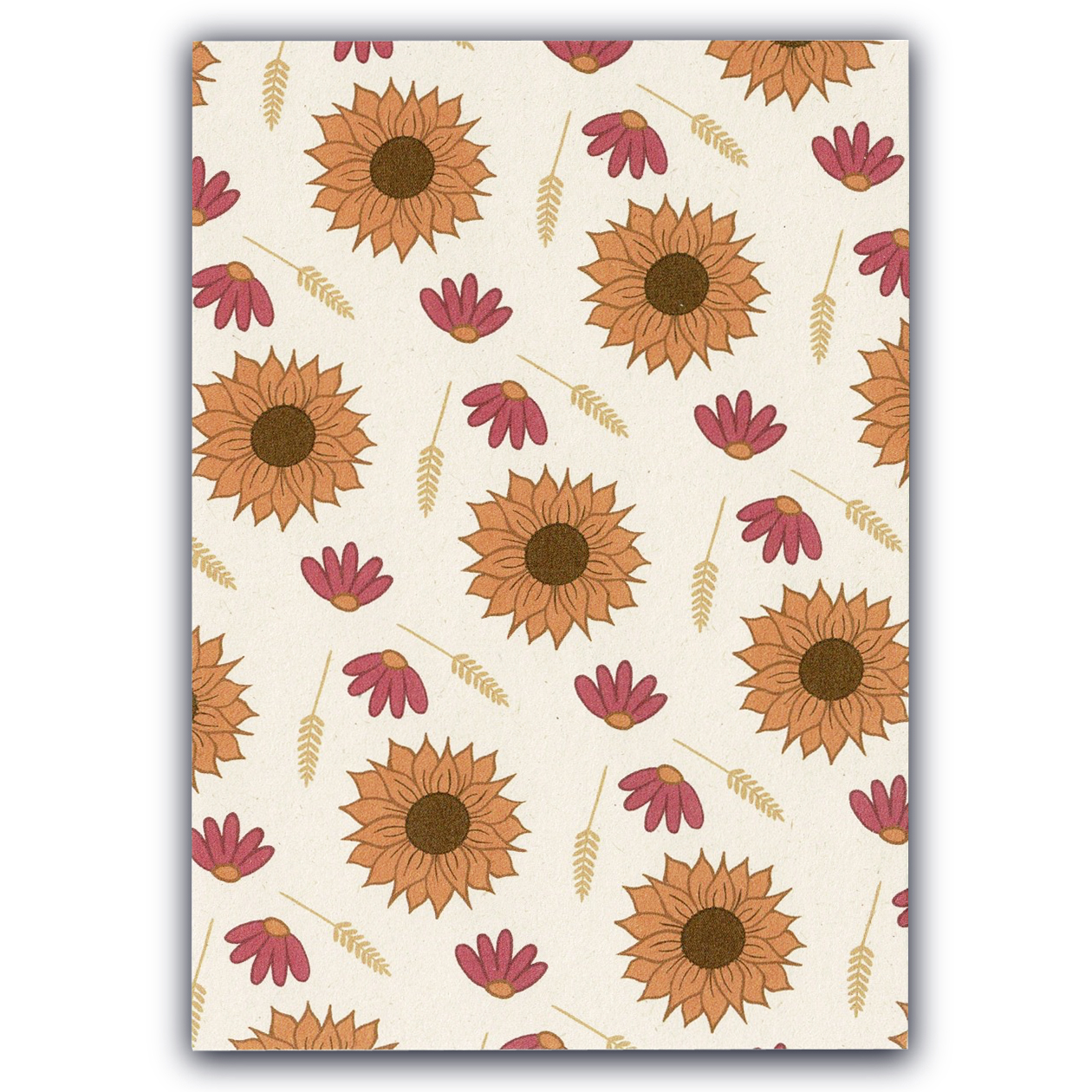 Ansichtkaart Patroon met zonnebloemen
