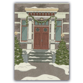 Ansichtkaart Grote Synagoge, Deventer (kerstkaart)