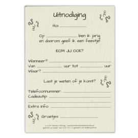 Setje met 8 uitnodigingen (dino)