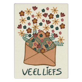 Ansichtkaart envelop veel liefs