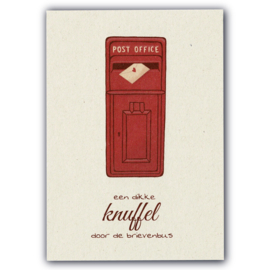 Ansichtkaart Een dikke knuffel door de brievenbus