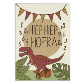 Ansichtkaart HIEP HIEP HOERA (Dino)