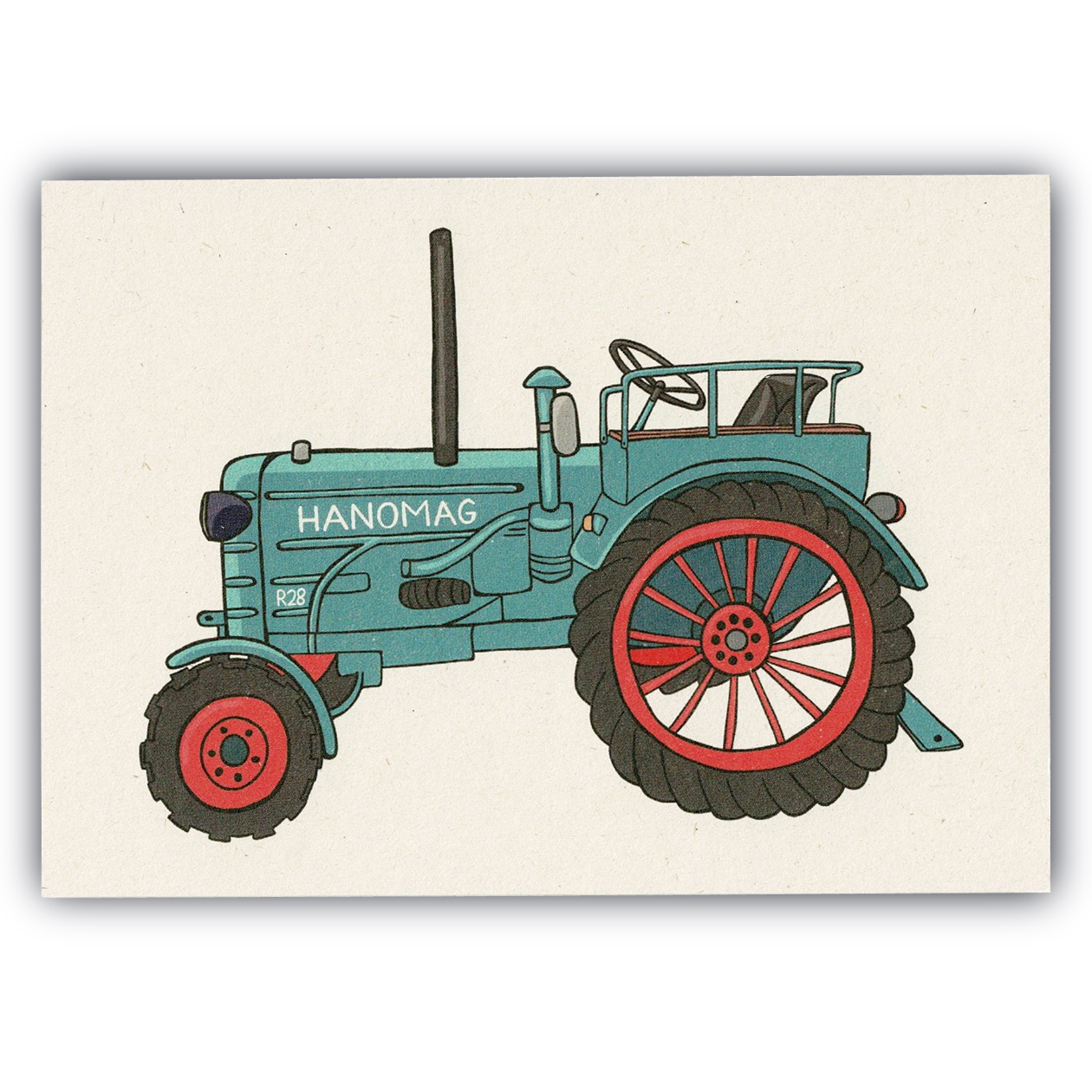 Ansichtkaart Oldtimer tractor (Hanomag Brillant R28B)
