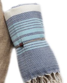 Hamamdoek  tricolor blauw - Made at Hand