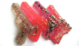 Ketting 'GUN' transparant glitters - Glitterator