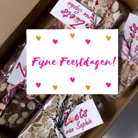 Fijne Feestdagen doosje Nougat (4 stuks)