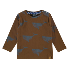 T-shirt lange mouw whales allover
