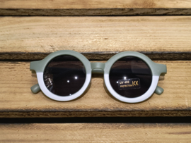 Zonnebril salie/wit