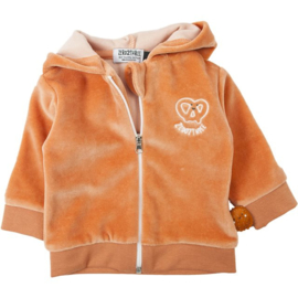 Hoodie met rits caramel