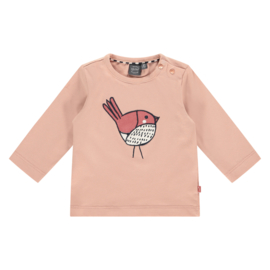 T-shirt lange mouw pink bird