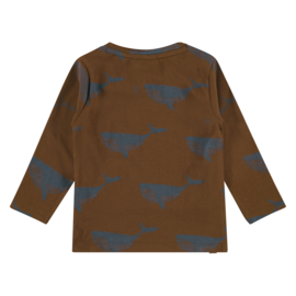 T-shirt lange mouw whales allover