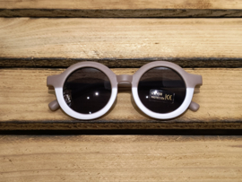 Zonnebril poederroze/wit