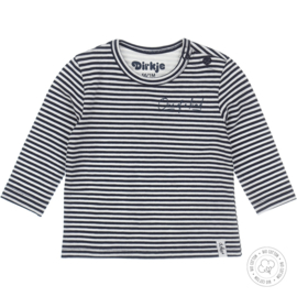 T-shirt lange mouw navy & off white