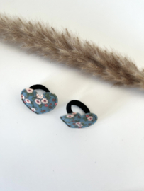 Hartjes elastiekjes blauw