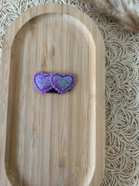 Glitter hartje paars