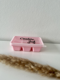 Mini ijsblokjesvorm juf roze