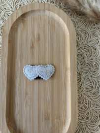 Glitter hartje wit
