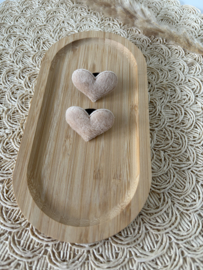 Fluffy hart beige elastiekjes
