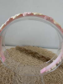 Diadeem roze/wit
