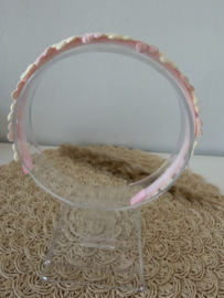 Diadeem roze/wit