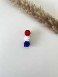Rood wit blauw pompom