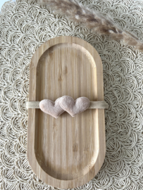 Babyhaarband fluffy hart crème