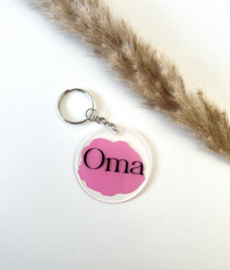 Sleutelhanger oma roze
