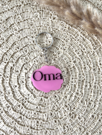 Sleutelhanger oma roze