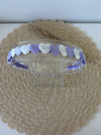 Diadeem  paars/wit