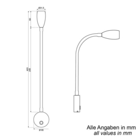 Talamex Led wandlamp Sol 10-30V dimbaar met USB-C snellader