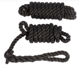 Fenderlijn 10mm Zwart 3 strengen 1,5m set van 2