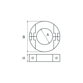Schroefas anode zink vlak 25mm