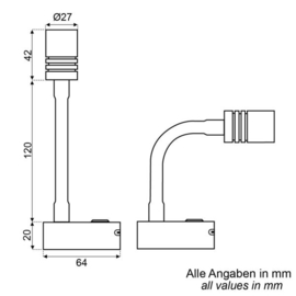 Led wandlamp Apollo 10-30V dimbaar met USB-C snellader