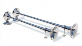 Jumbo RVS luchthoorn dubbel 40CM en 47CM