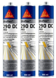 Aanbieding! Sikaflex 290 DC pro deknaden kit 300ml zwart - 3 stuks