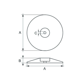 Roerblad anode aluminium 90mm