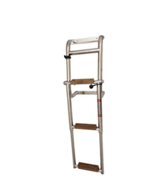 Hollex Zwemtrap opvouwbaar rvs316 3 treden Teak
