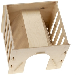 Ferplast hooiruif met tunnel hout 25x24x22cm