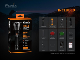 Fenix HT18 - incl. oplaadbare accu - 1500 lumen - 925 m - Voorlopig uitverkocht