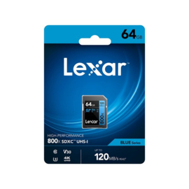 Lexar SDXC kaart - 64GB 120MB/s
