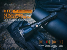 Fenix HT18 - incl. oplaadbare accu - 1500 lumen - 925 m - Voorlopig uitverkocht