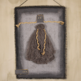 Kalkdoek met toef wol