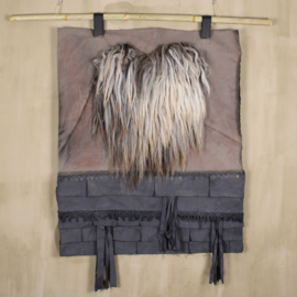 Kalkdoek met schapenwol